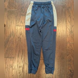 ATHLETIC WORKS Boys Navy and Gray Track Pants Joggers with Red Accents Sixe XL